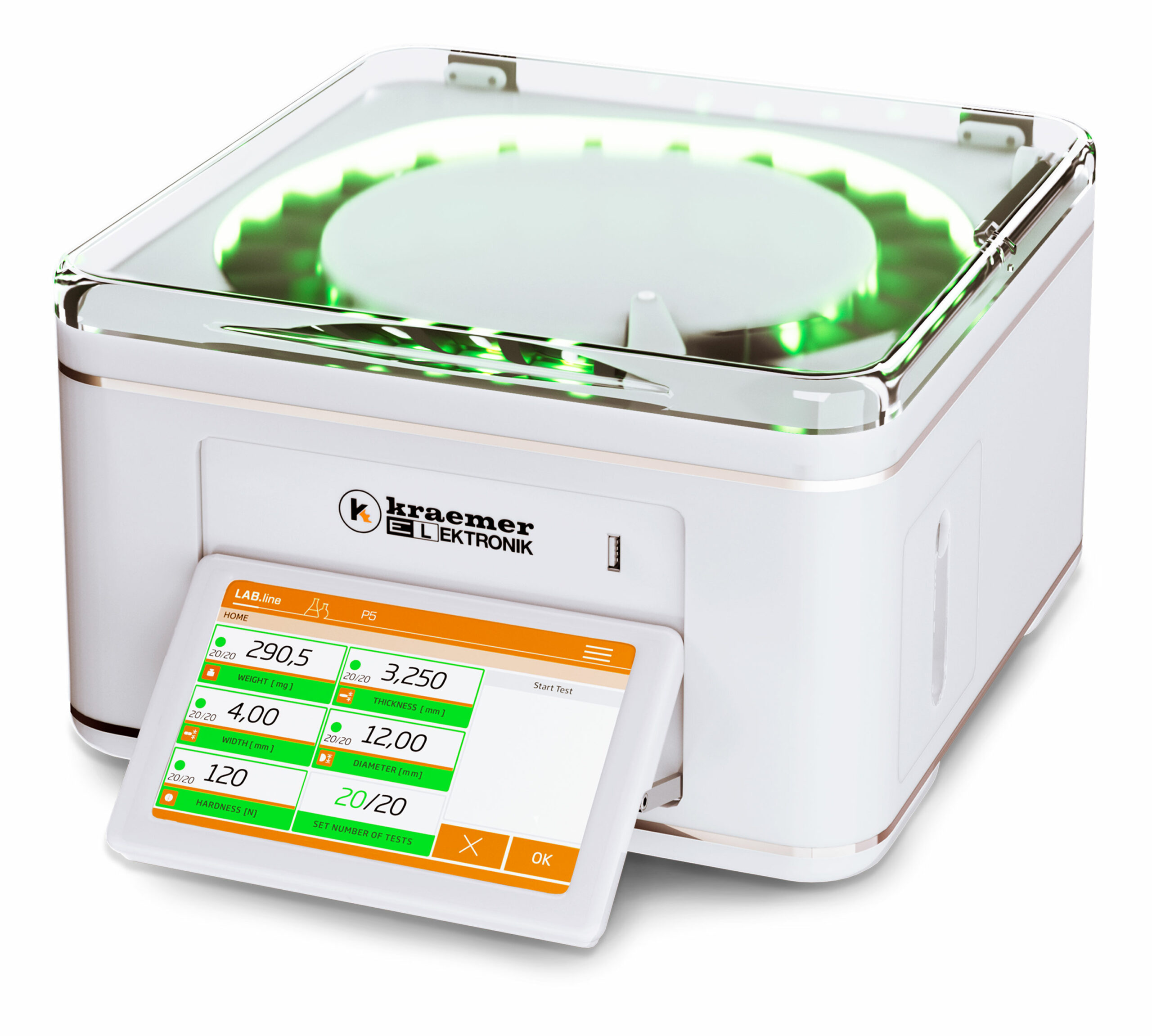 Semiautomatische Tabletten-Prüfgeräte P-Serie: Basisgerät | Kraemer Elektronik Tablettenprüfgeräte