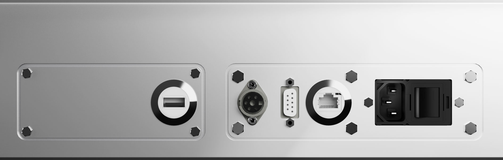 Automatisches Wiegesystem CIW 7.2 / CIW 7.3 (LAB-Version): Anschlüsse, Rückseite | Kraemer Elektronik Tablettenprüfgeräte