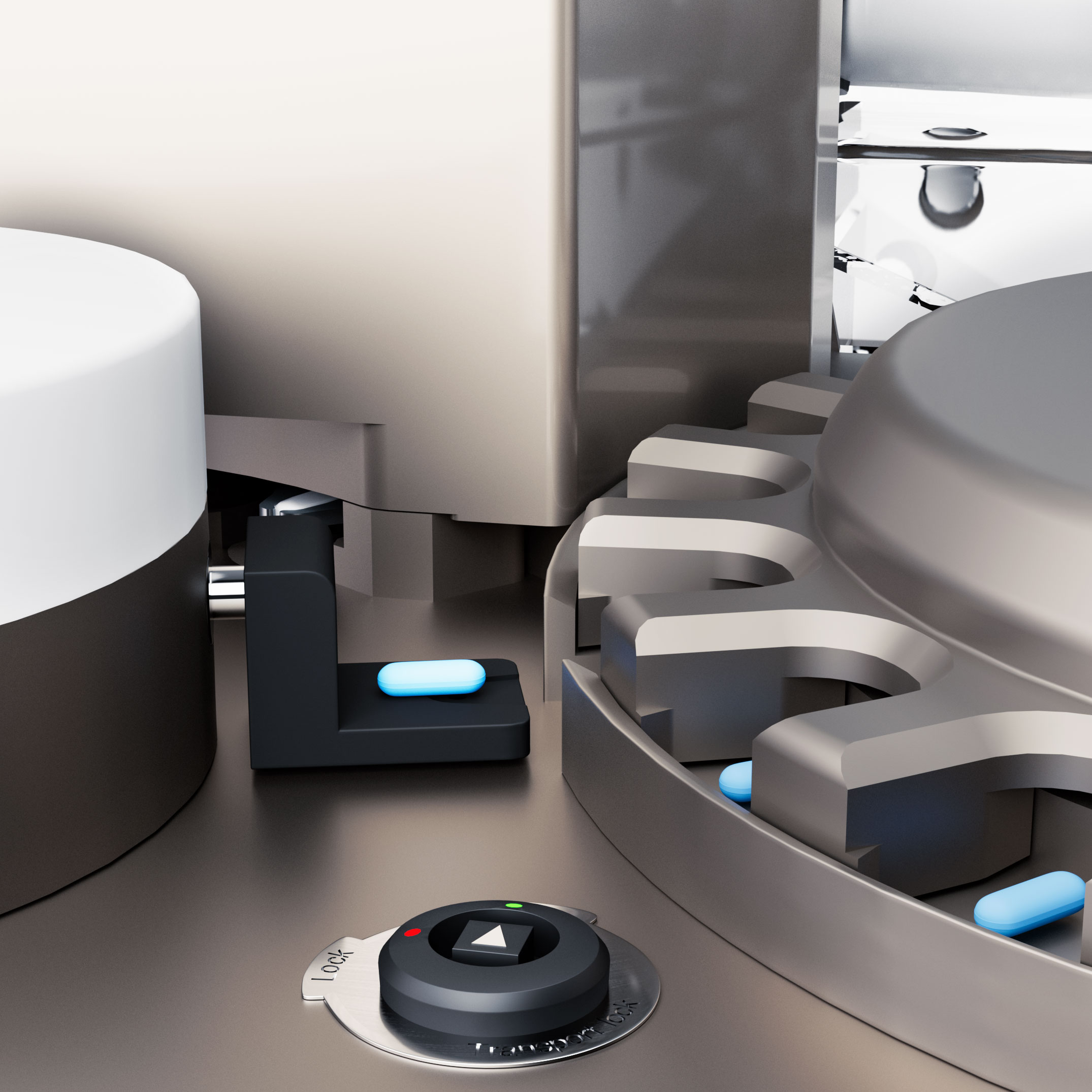Automatisches Tabletten-Prüfsystem mit Wirkstoffgehaltsmessung UTS NIR (LAB-Version): Exakte patentierte Tablettenpositionierung für NIR-Messung | Kraemer Elektronik Tablettenprüfgeräte
