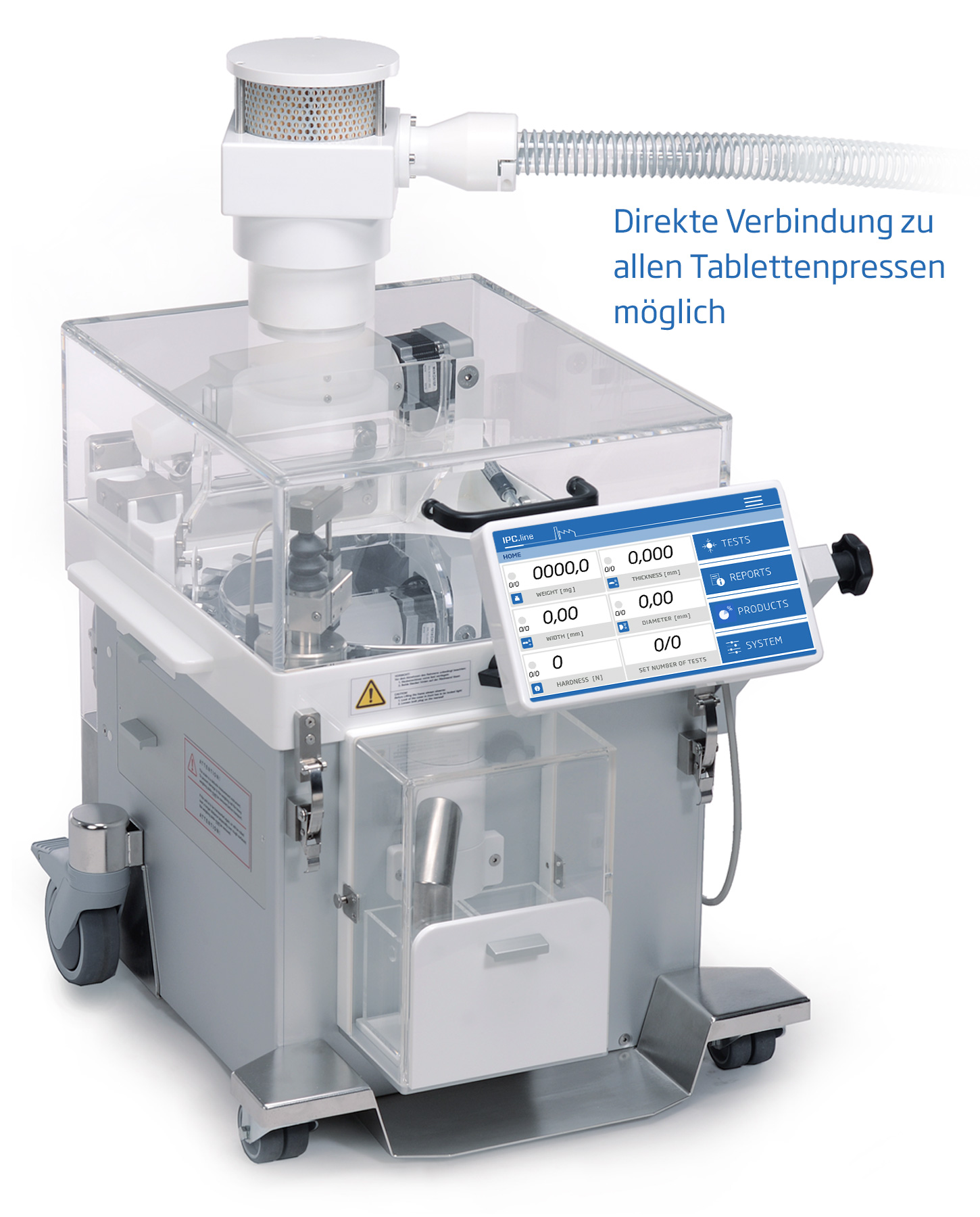 Automatisches Tabletten-Prüfsystem UTS 4.3 (IPC-Version): Bauart-Option als staubgeschützte Ausführung | Kraemer Elektronik Tablettenprüfgeräte